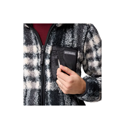 GIACCA STAMPATA IN SHERPA WEST BEND DA DONNA BLACK HARRINGPLAID